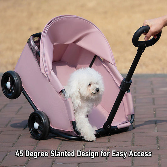 Premium Foldable 4-Wheel Pet Stroller with Canopy