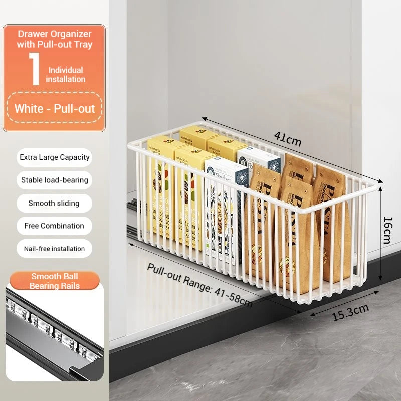 Heavy-Duty Carbon Steel Pull Out Cabinet Organizer