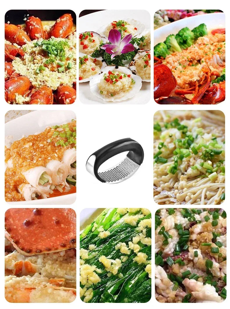 Premium Stainless Steel Rocking Garlic Press & Mincer