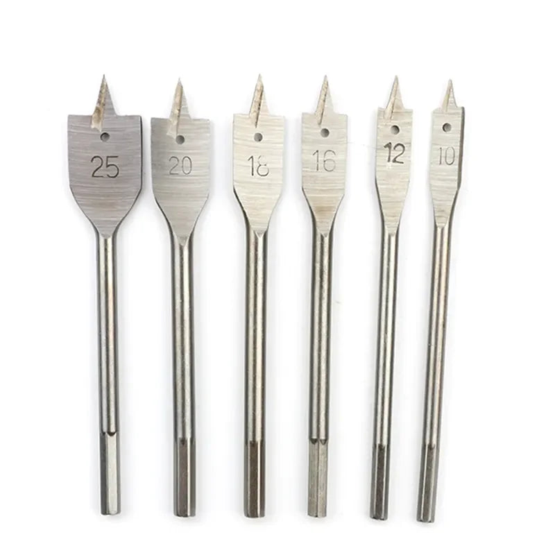 6-Piece Woodworking Spade Drill Bit Set