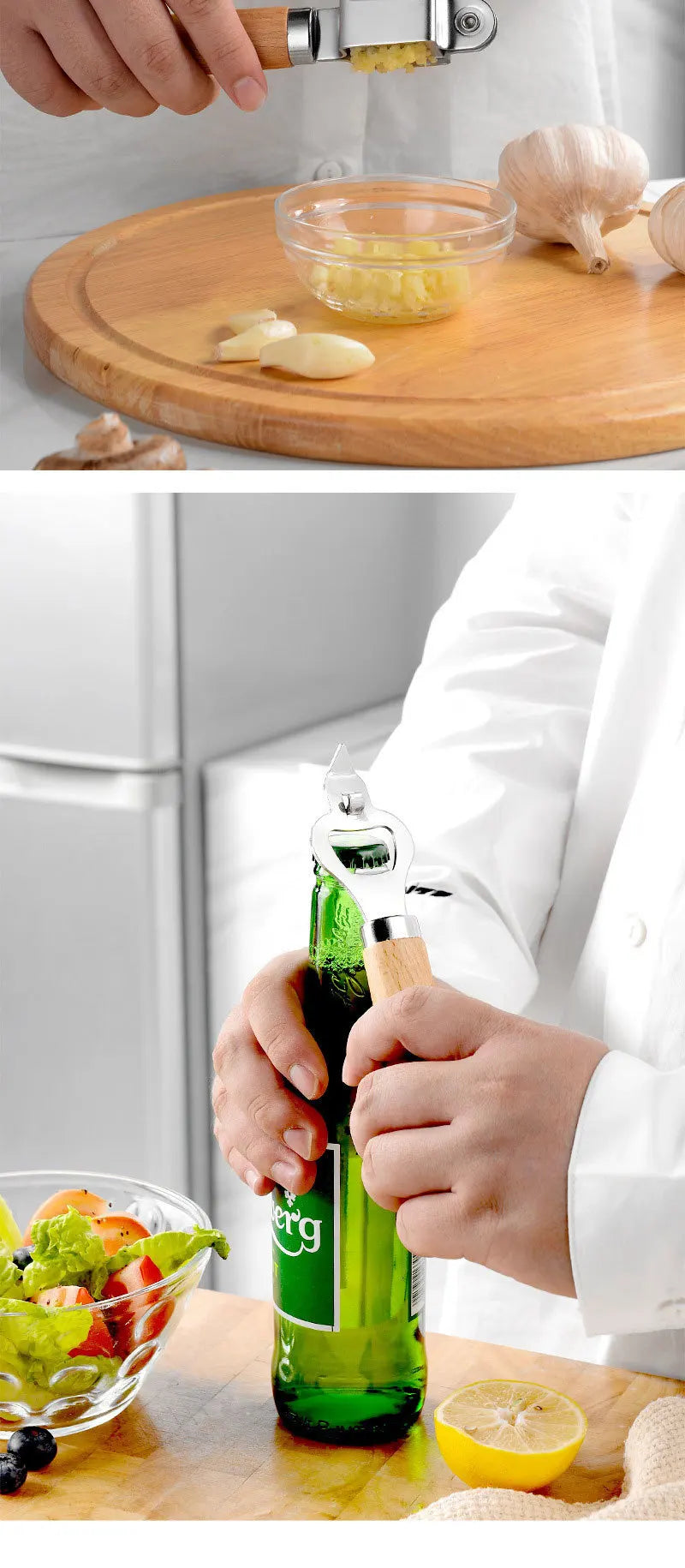 Premium Wood Handle Stainless Steel Kitchen Gadgets