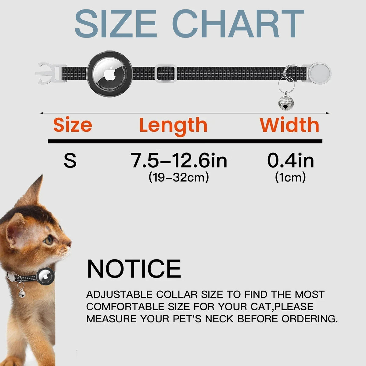 Premium Breakaway Air Tag Cat Collar & Safety Holder