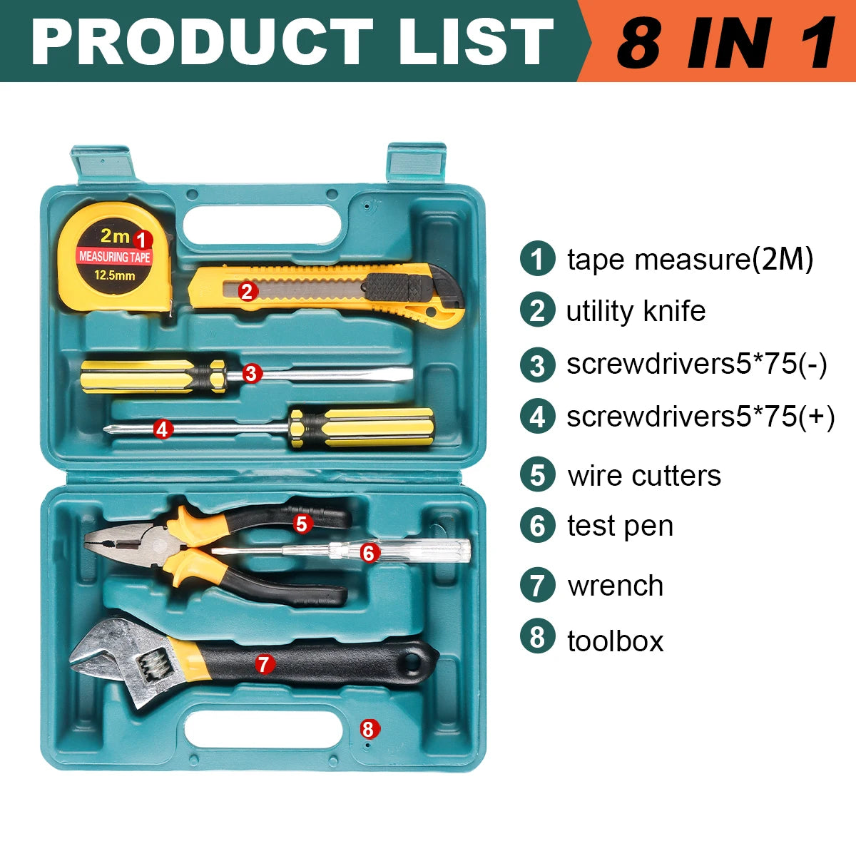 Compact Apartment Tool Kit with Storage Case