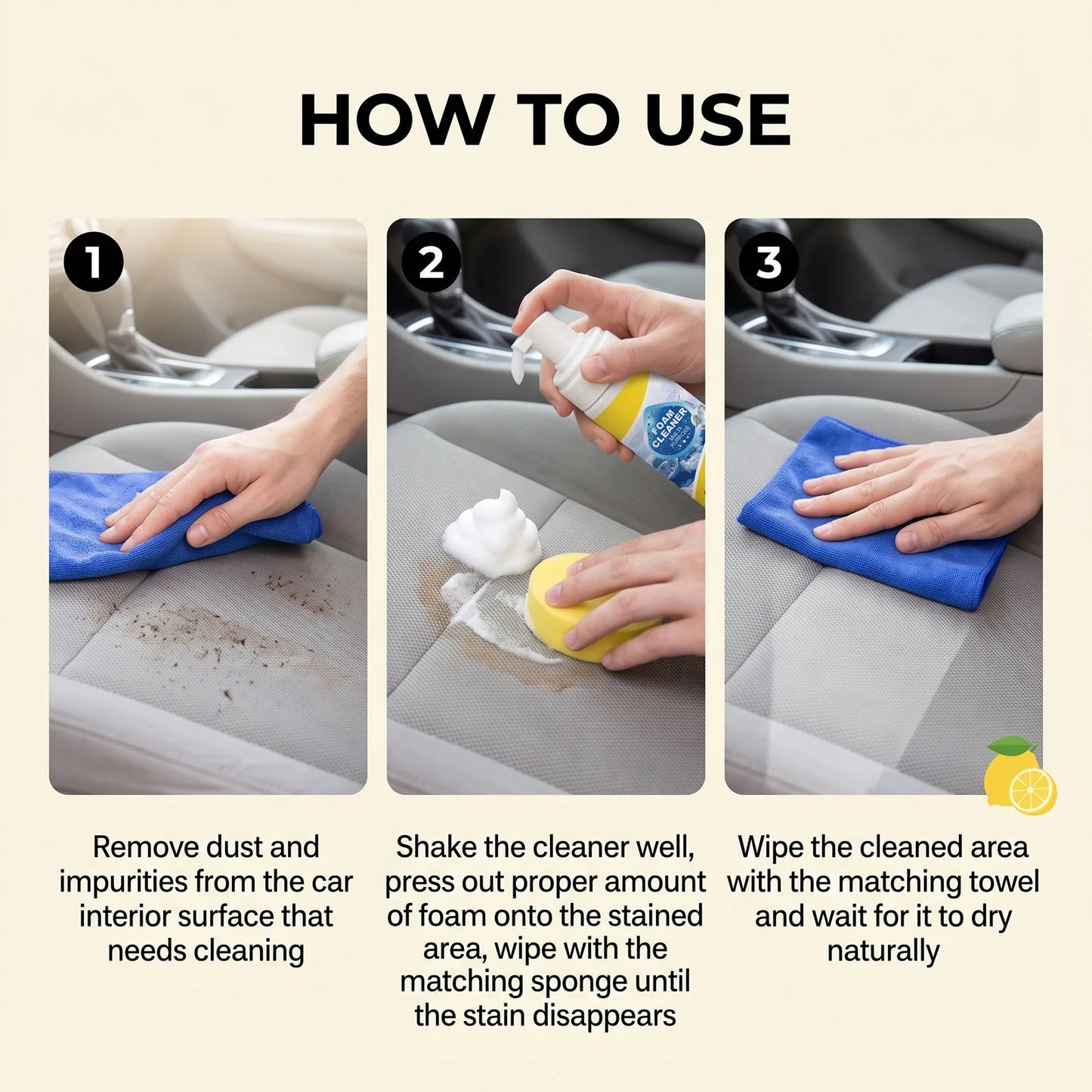 Multi-Purpose Car Interior Foam Cleaner & Detailing Kit