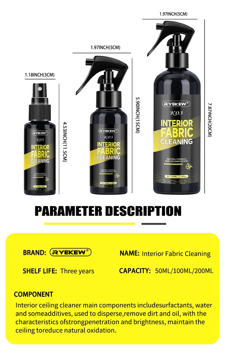Multipurpose Waterless Car Interior Cleaner Spray