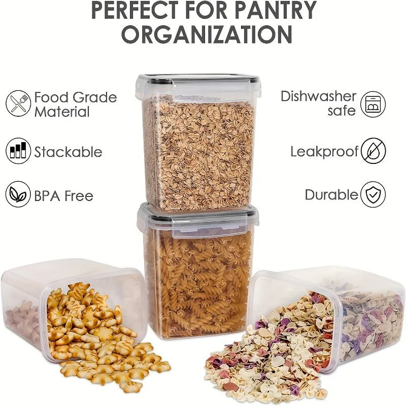 6-Piece Airtight Pantry Storage Container Set with Labels