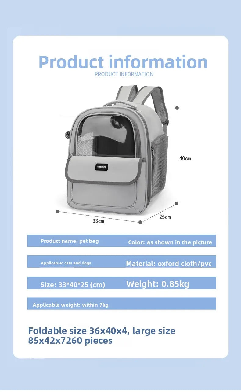 Large Capacity Breathable Mesh Pet Carrier Backpack