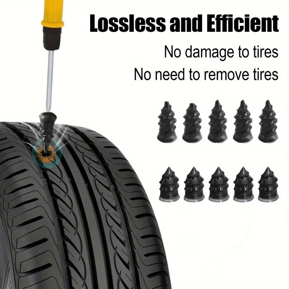 Tire Plug Kit - Heavy Duty Flat Tire Repair Kit for Car, Truck, RV & Motorcycle