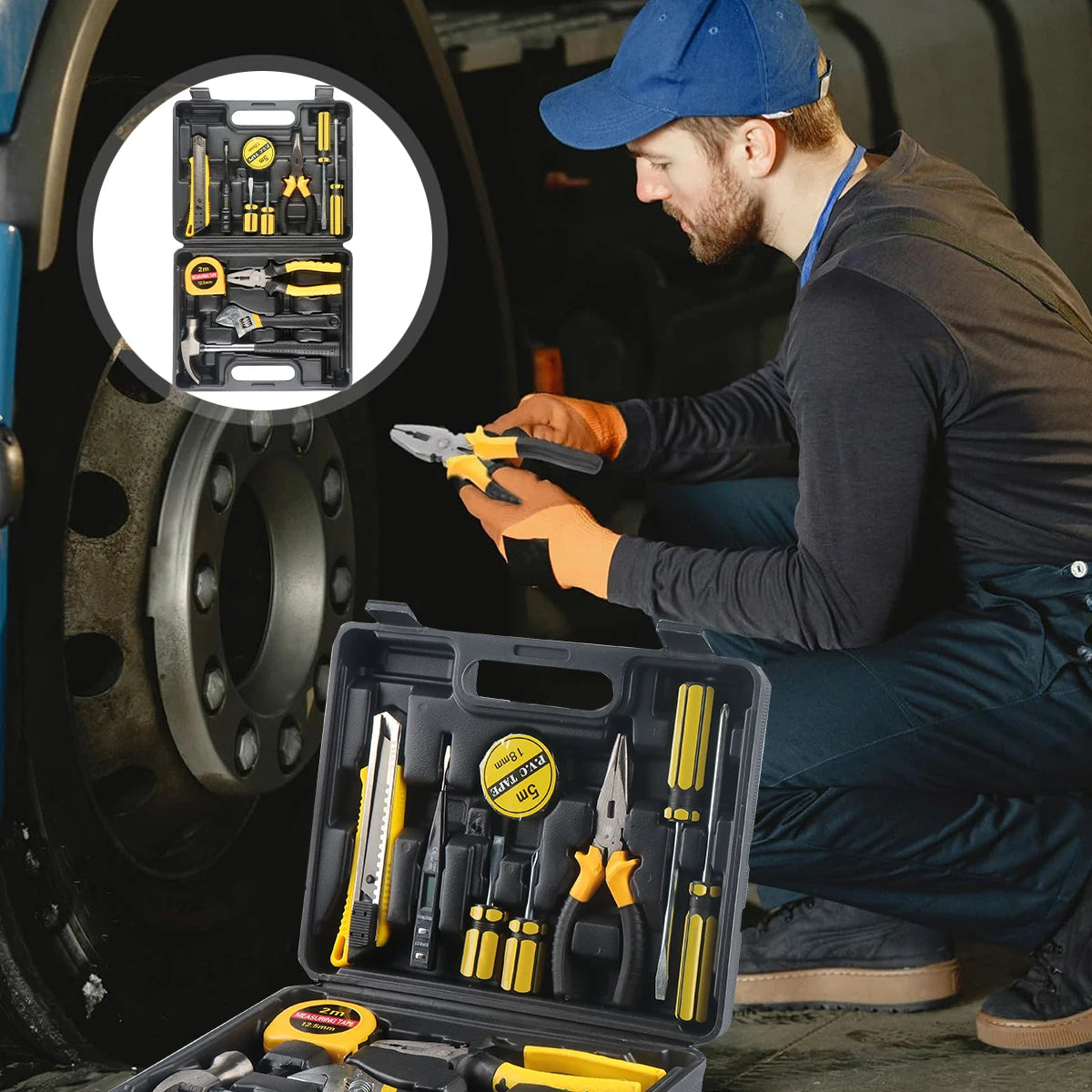 Compact Apartment Tool Kit with Storage Case