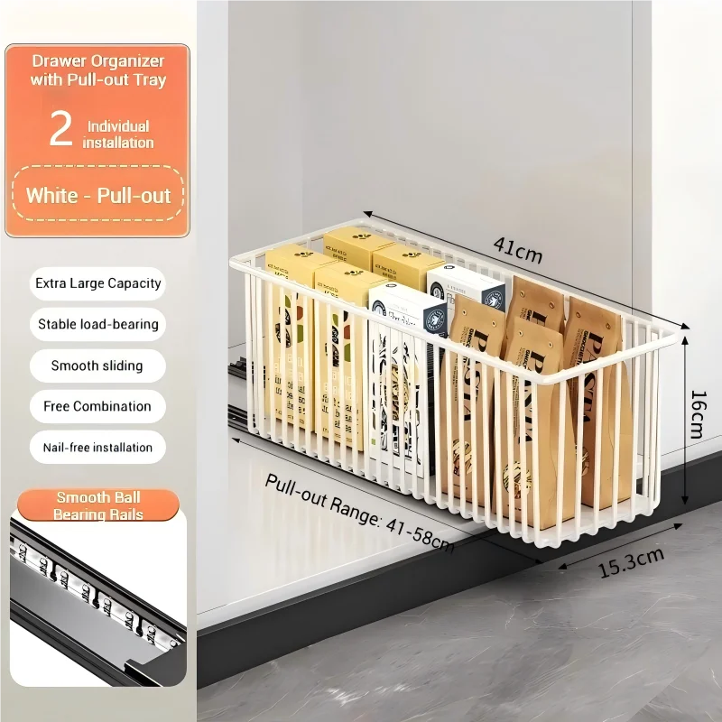Heavy-Duty Carbon Steel Pull Out Cabinet Organizer