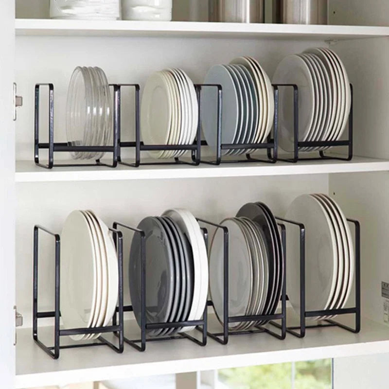 Heavy-Duty Metal Cabinet Plate Organizer Rack
