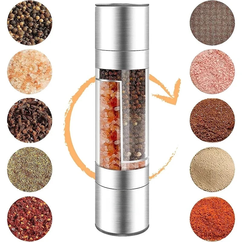 Premium 2-in-1 Stainless Steel Salt & Pepper Grinder