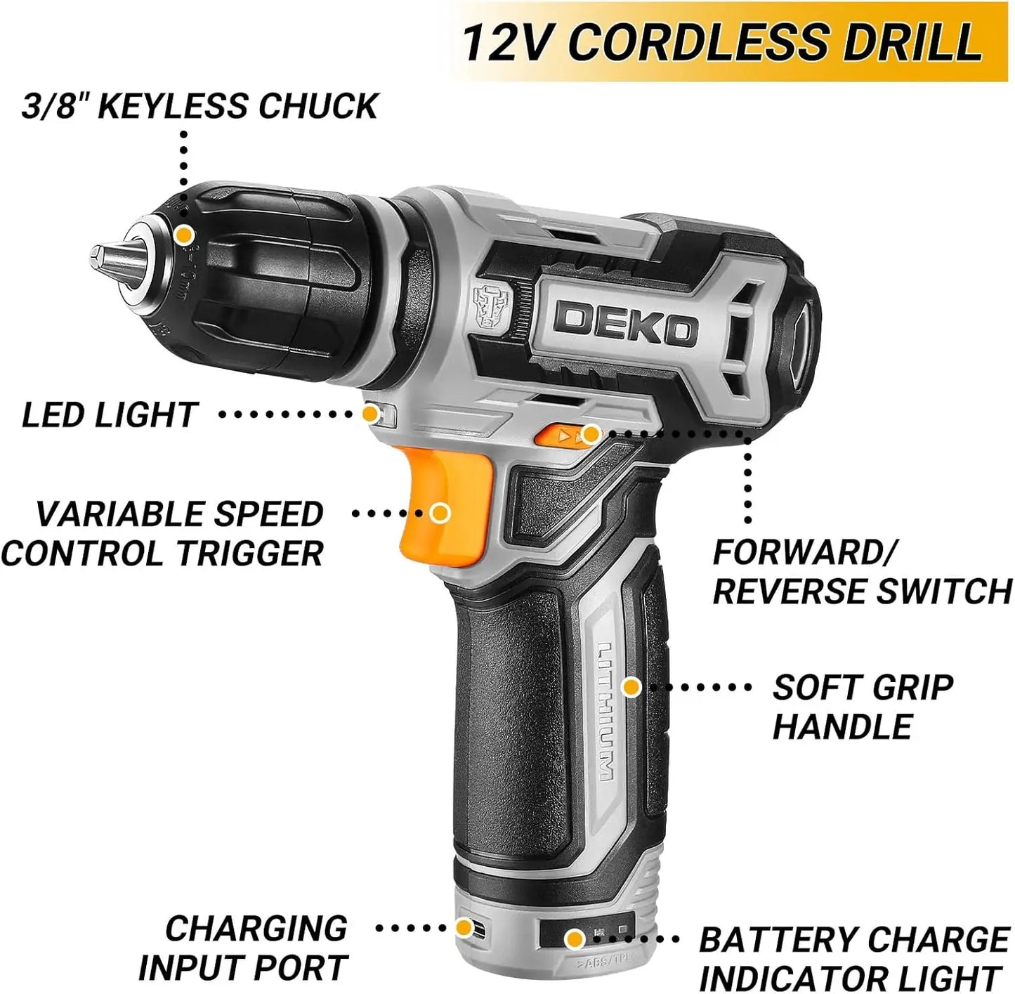 238-Piece Home Tool Kit with 12V Cordless Drill & Case