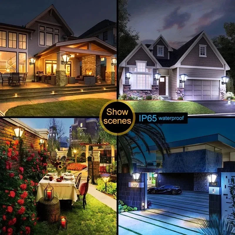 2-in-1 Solar Landscape Lights & Wall Sconce