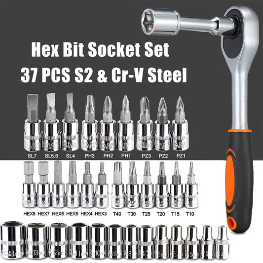 Professional 46-Piece Ratchet Set & Car Repair Kit (Green)