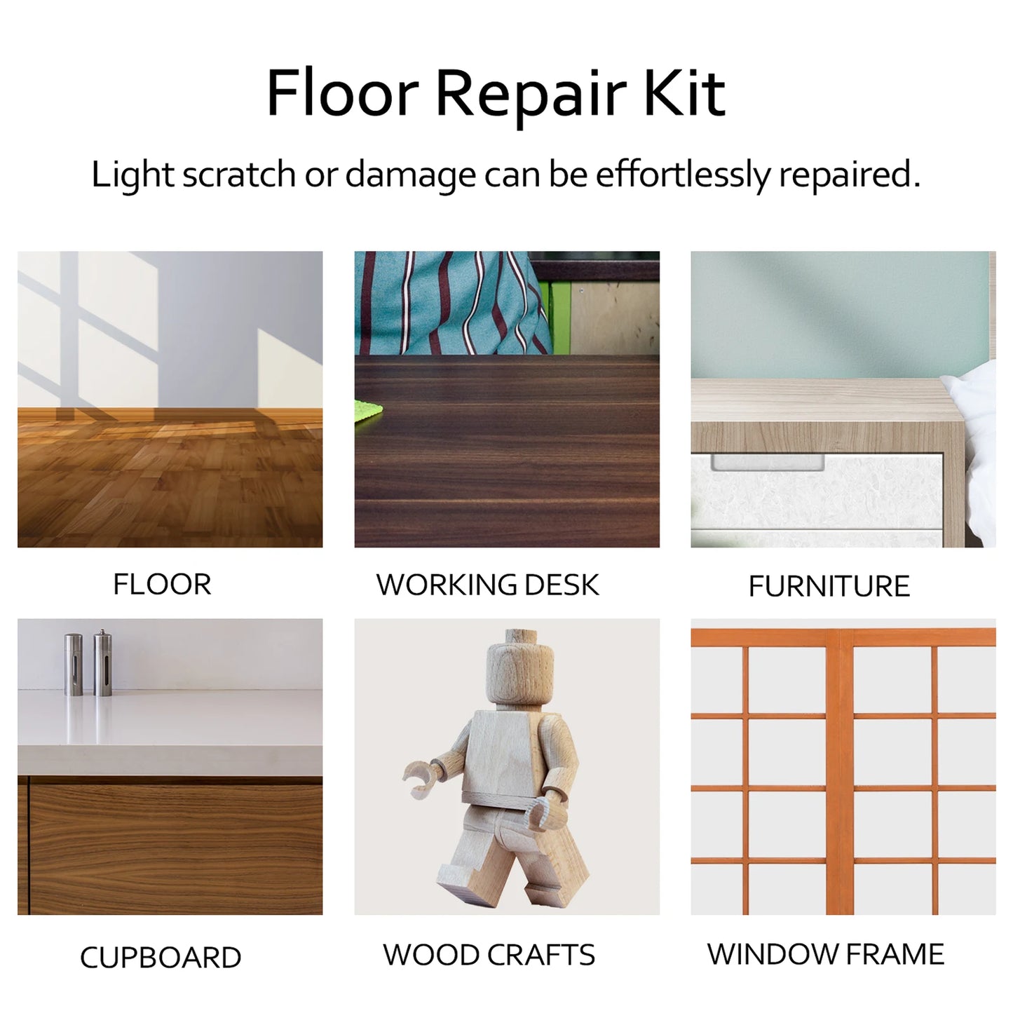 DIY Wood Floor Scratch Repair Kit with 11 Wax Blocks
