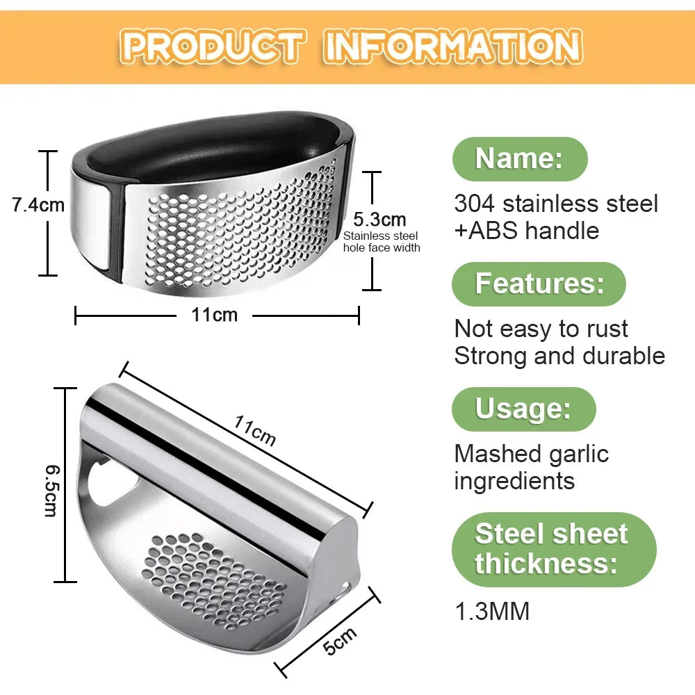 Premium Stainless Steel Rocking Garlic Press & Mincer