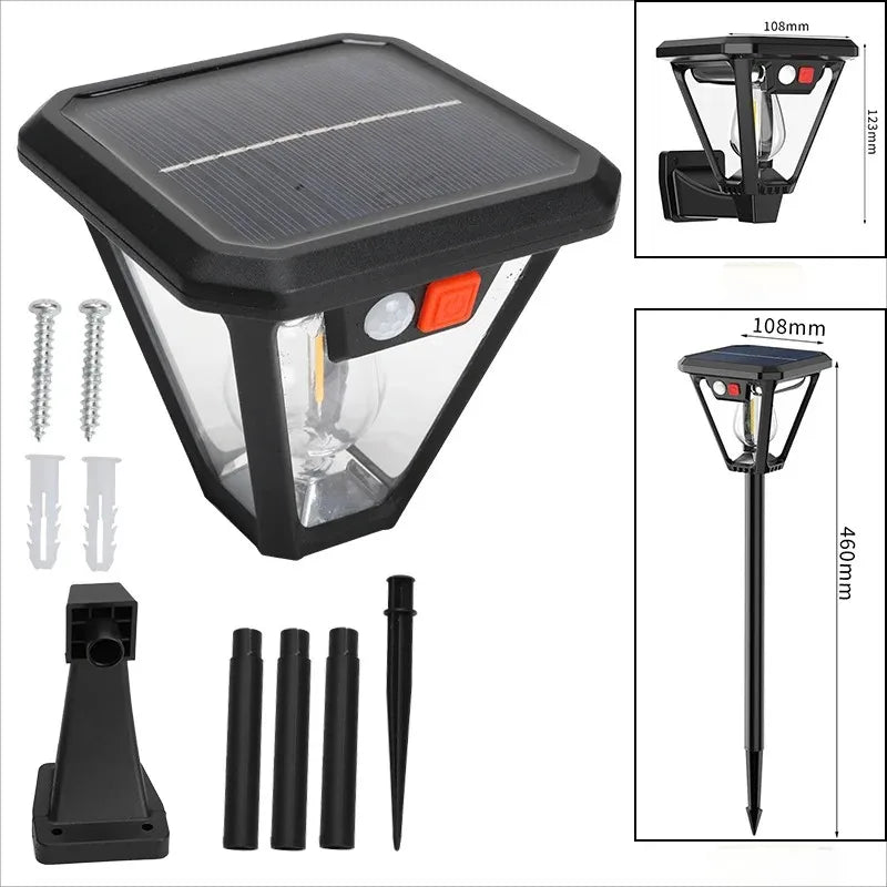 2-in-1 Solar Landscape Lights & Wall Sconce