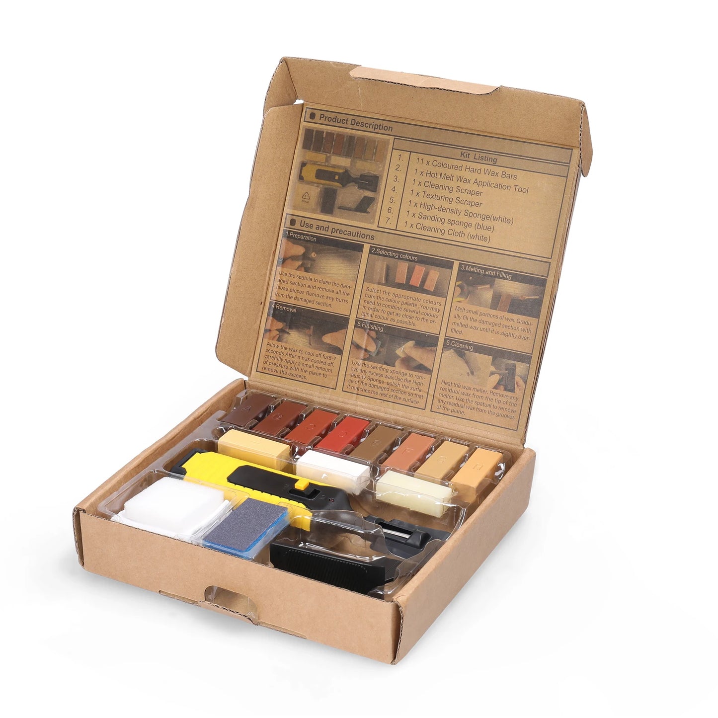 DIY Wood Floor Scratch Repair Kit with 11 Wax Blocks