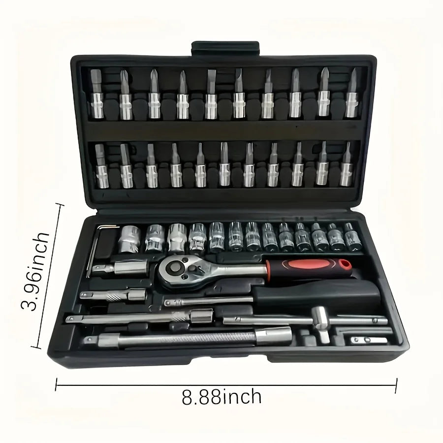 46-Piece Auto & Home Repair Tool Kit with Case