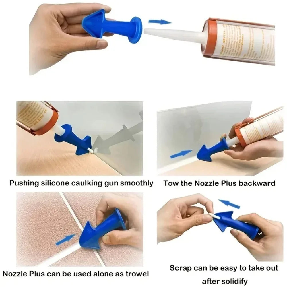 3-Piece Silicone Caulking Nozzle & Scraper Kit