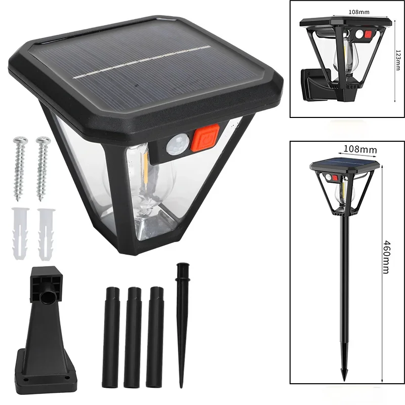 2-in-1 Solar Landscape Lights & Wall Sconce