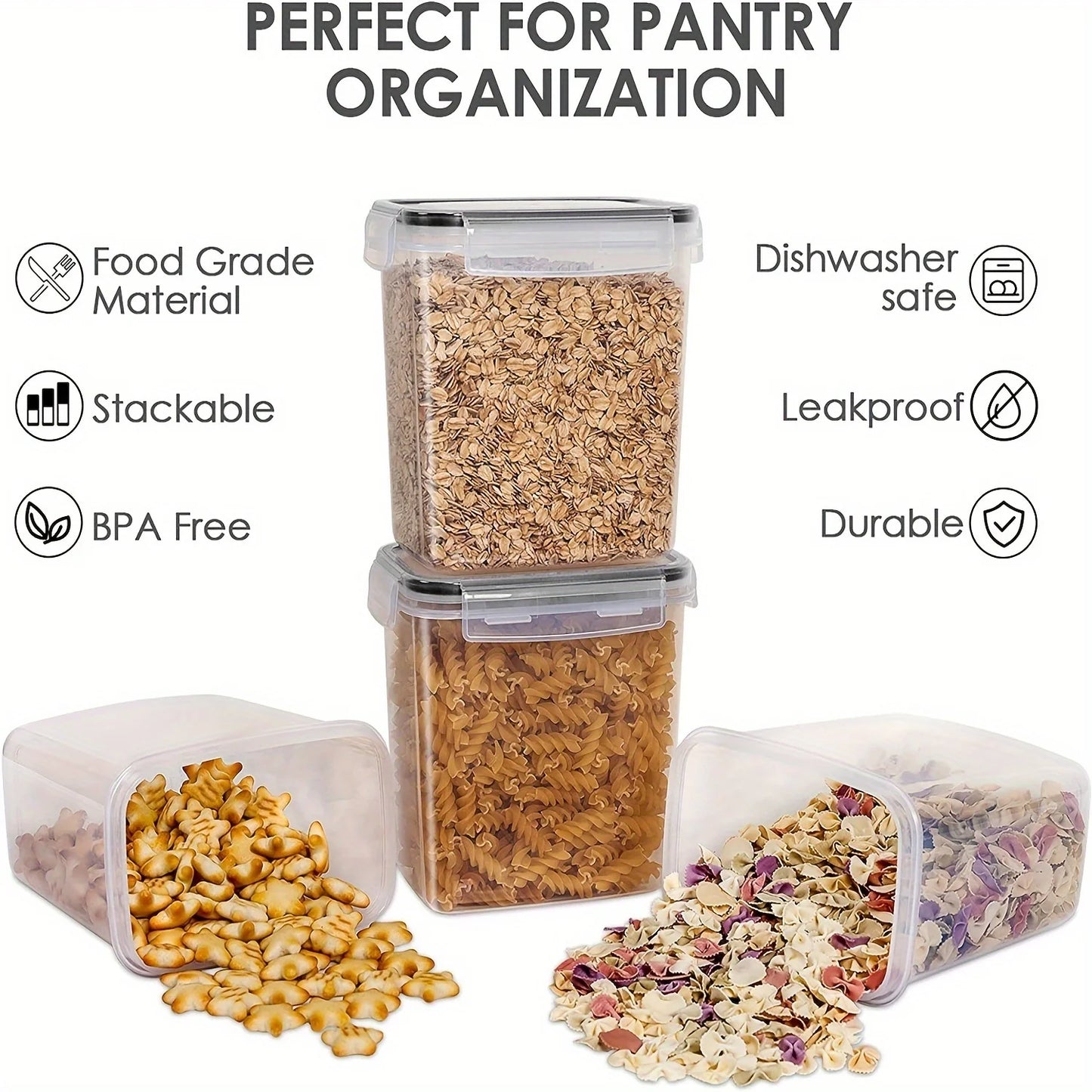 6-Piece Airtight Pantry Storage Container Set with Labels