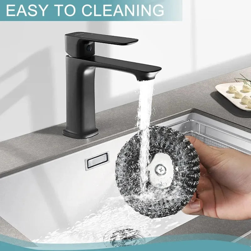 Heavy-Duty Stainless Steel Pot Brush with Handle