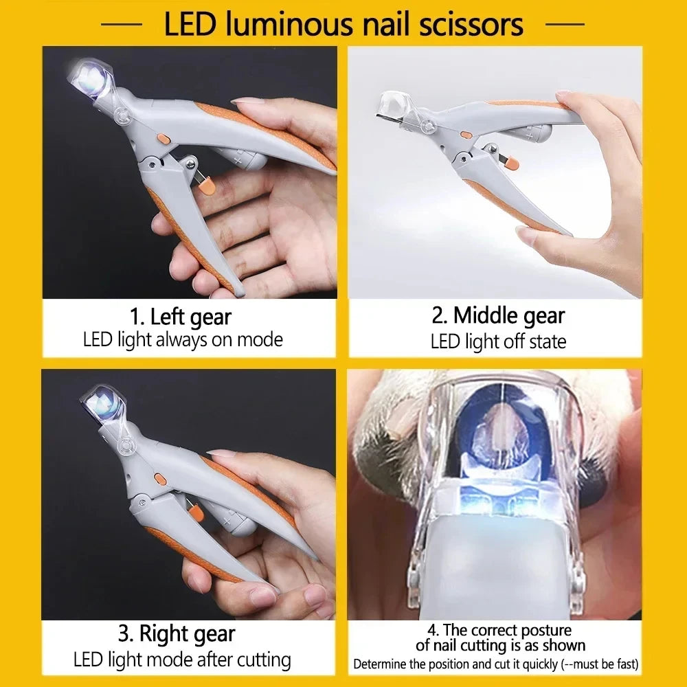 Professional LED Pet Nail Clippers & Claw Trimmer