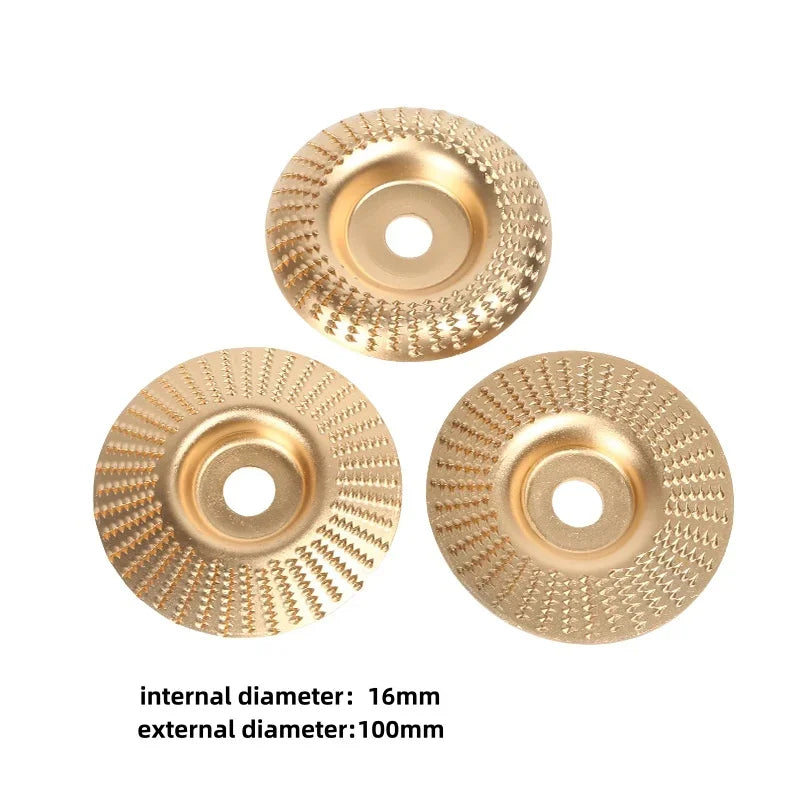 3-Piece Angle Grinder Wood Carving & Shaping Disc Set