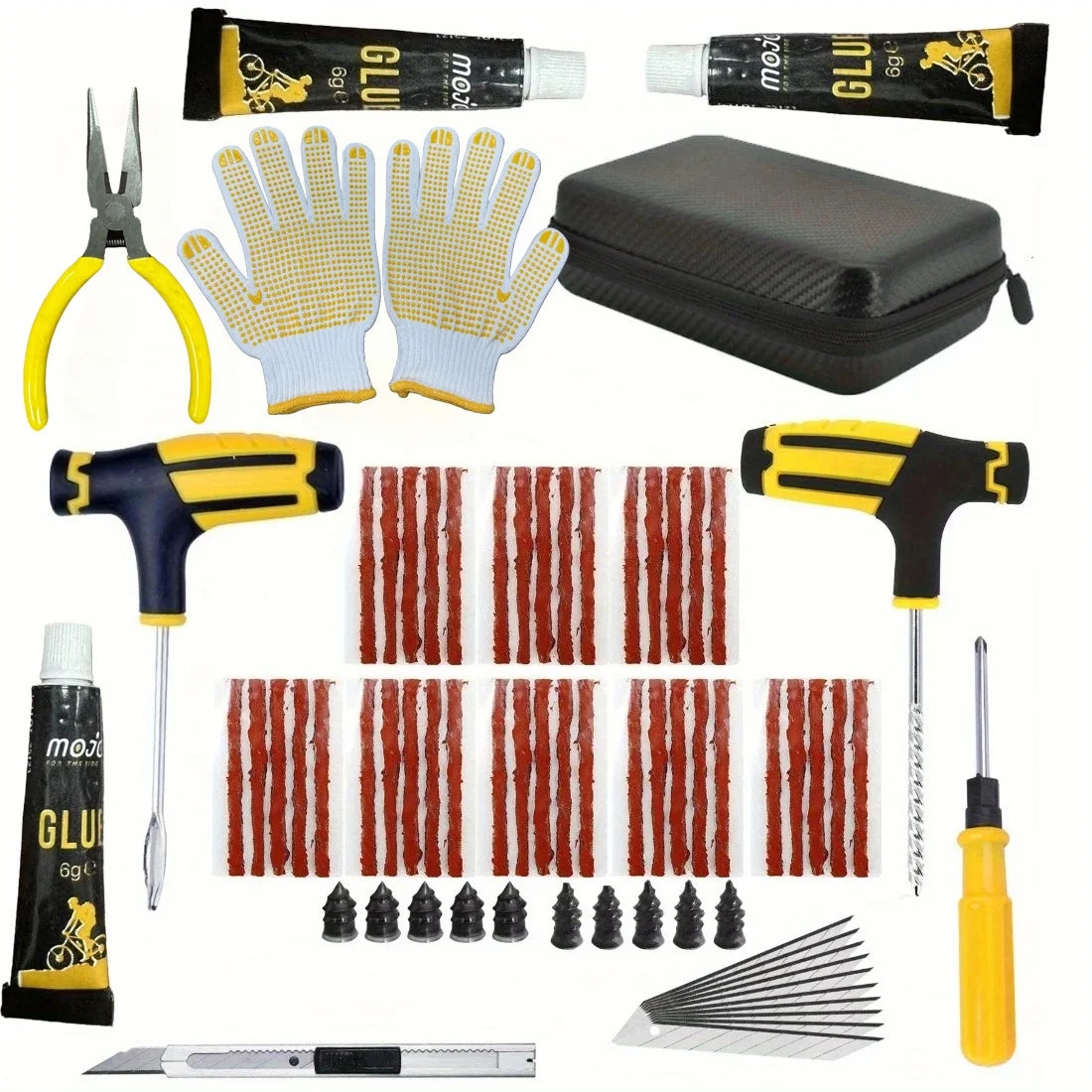 Tire Plug Kit - Heavy Duty Flat Tire Repair Kit for Car, Truck, RV & Motorcycle
