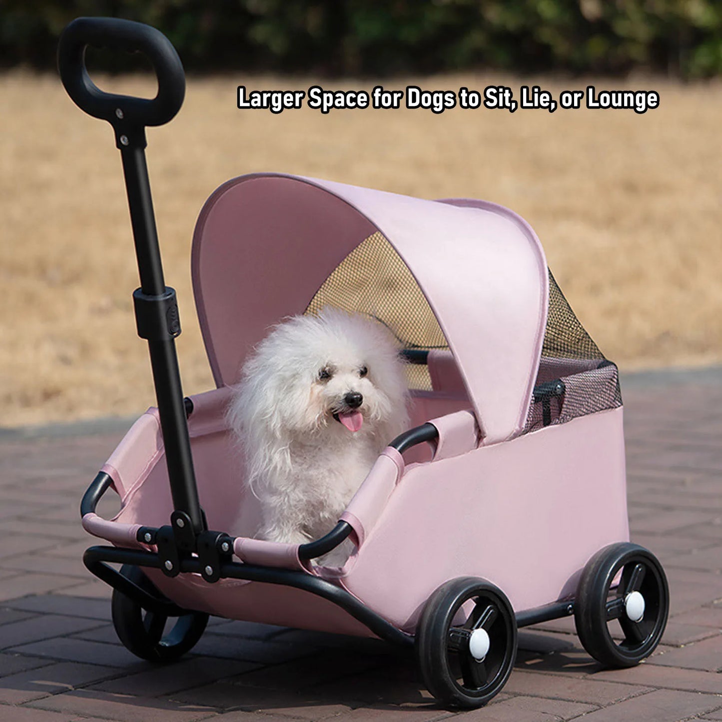 Premium Foldable 4-Wheel Pet Stroller with Canopy