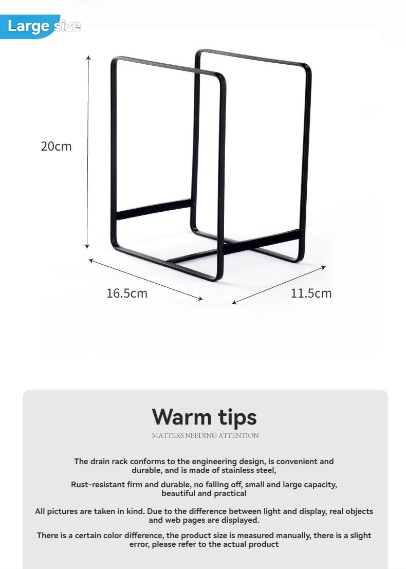 Heavy-Duty Metal Cabinet Plate Organizer Rack