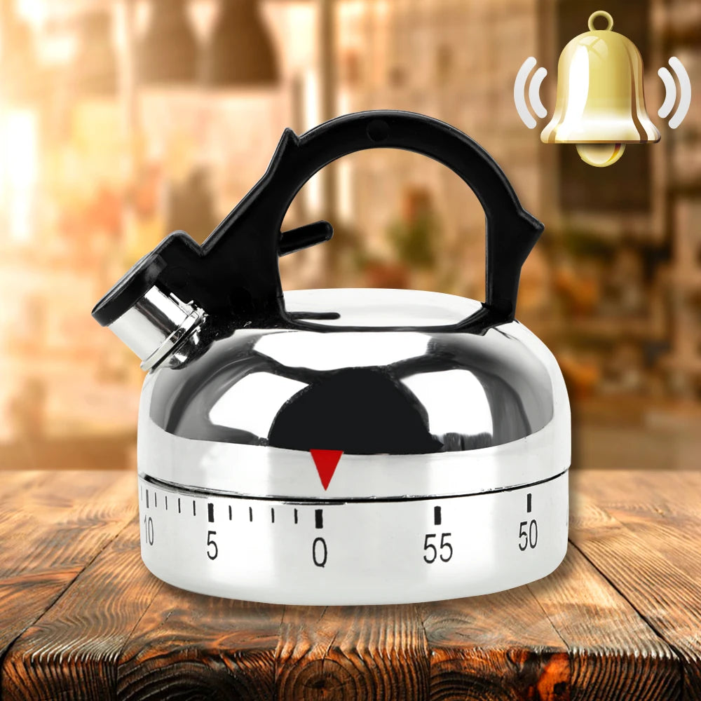 Premium 60-Minute Kettle Shape Mechanical Kitchen Timer