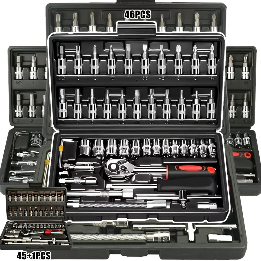46-Piece Auto & Home Repair Tool Kit with Case