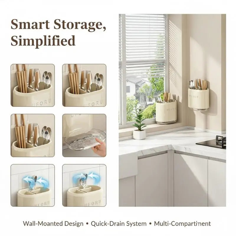 Premium Wall-Mounted Kitchen Utensil Drying Rack