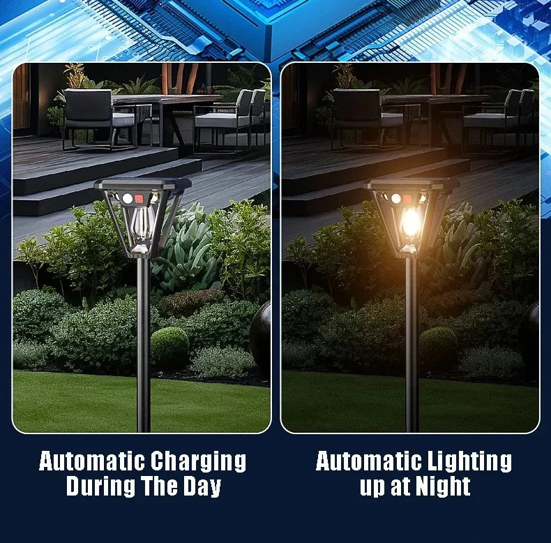 2-in-1 Solar Landscape Lights & Wall Sconce