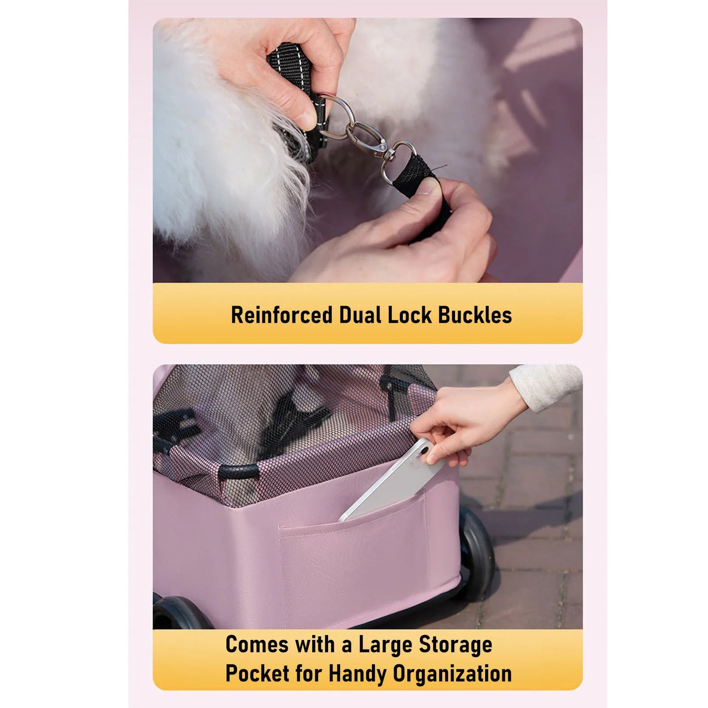 Premium Foldable 4-Wheel Pet Stroller with Canopy