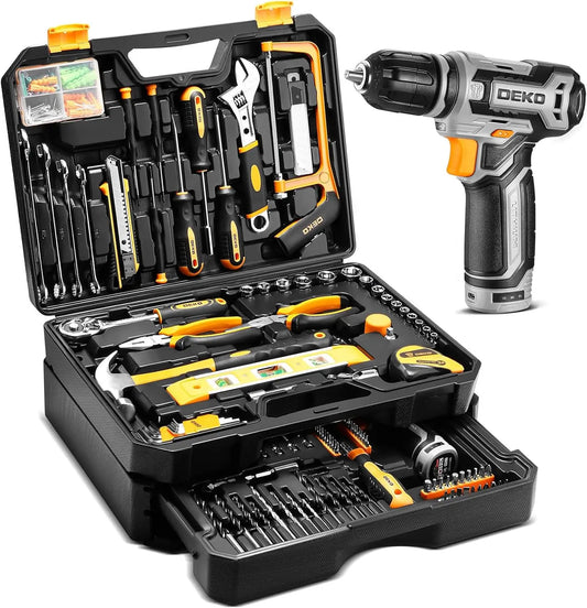 238-Piece Home Tool Kit with 12V Cordless Drill & Case