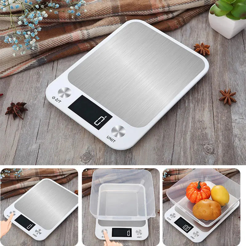 15kg Digital Kitchen Scale & Food Balance (Stainless Steel)