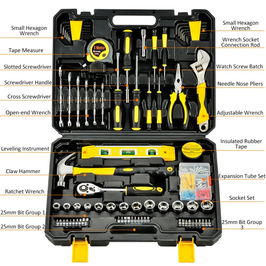 108-Piece Auto & Home Repair Tool Kit with Storage Case