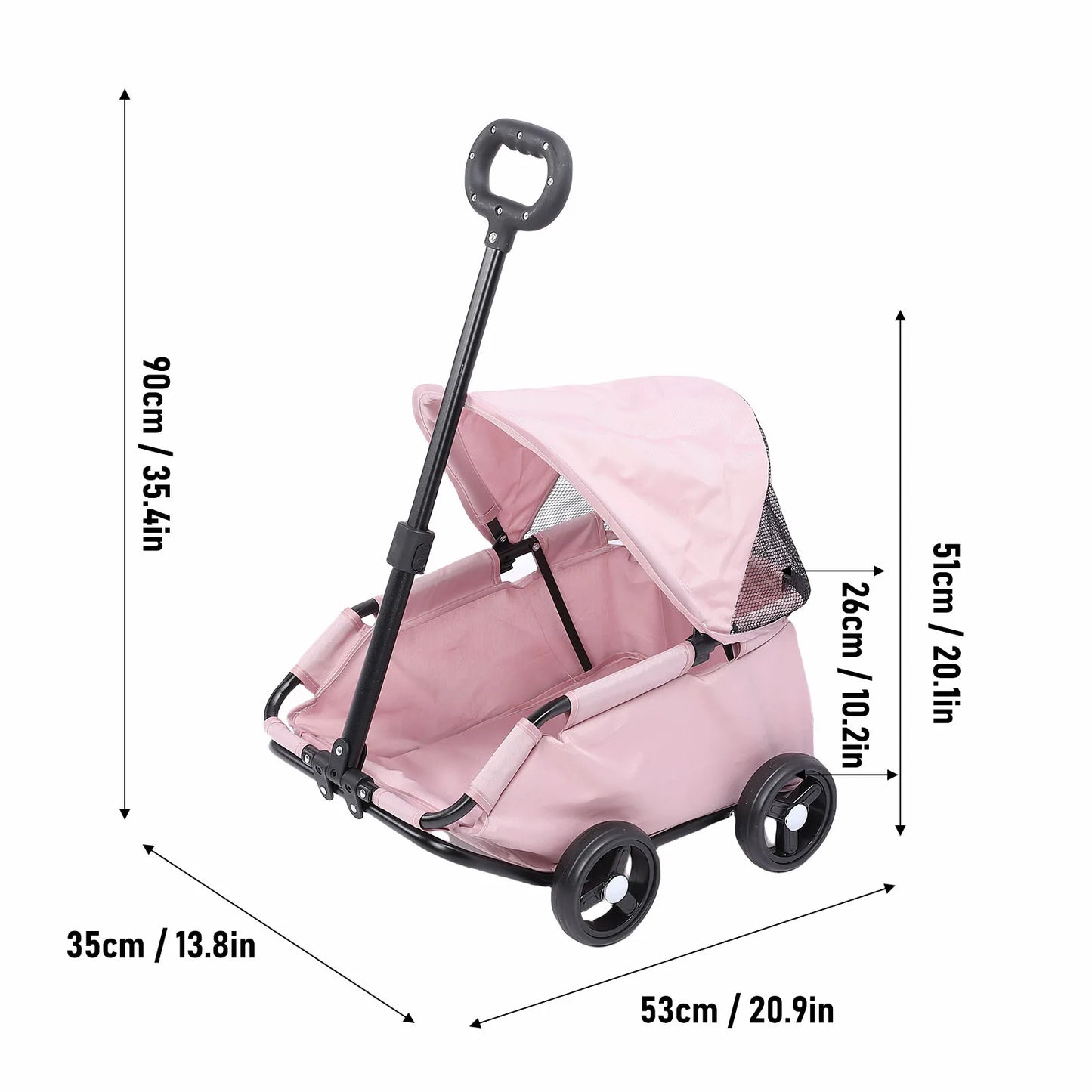 Premium Foldable 4-Wheel Pet Stroller with Canopy