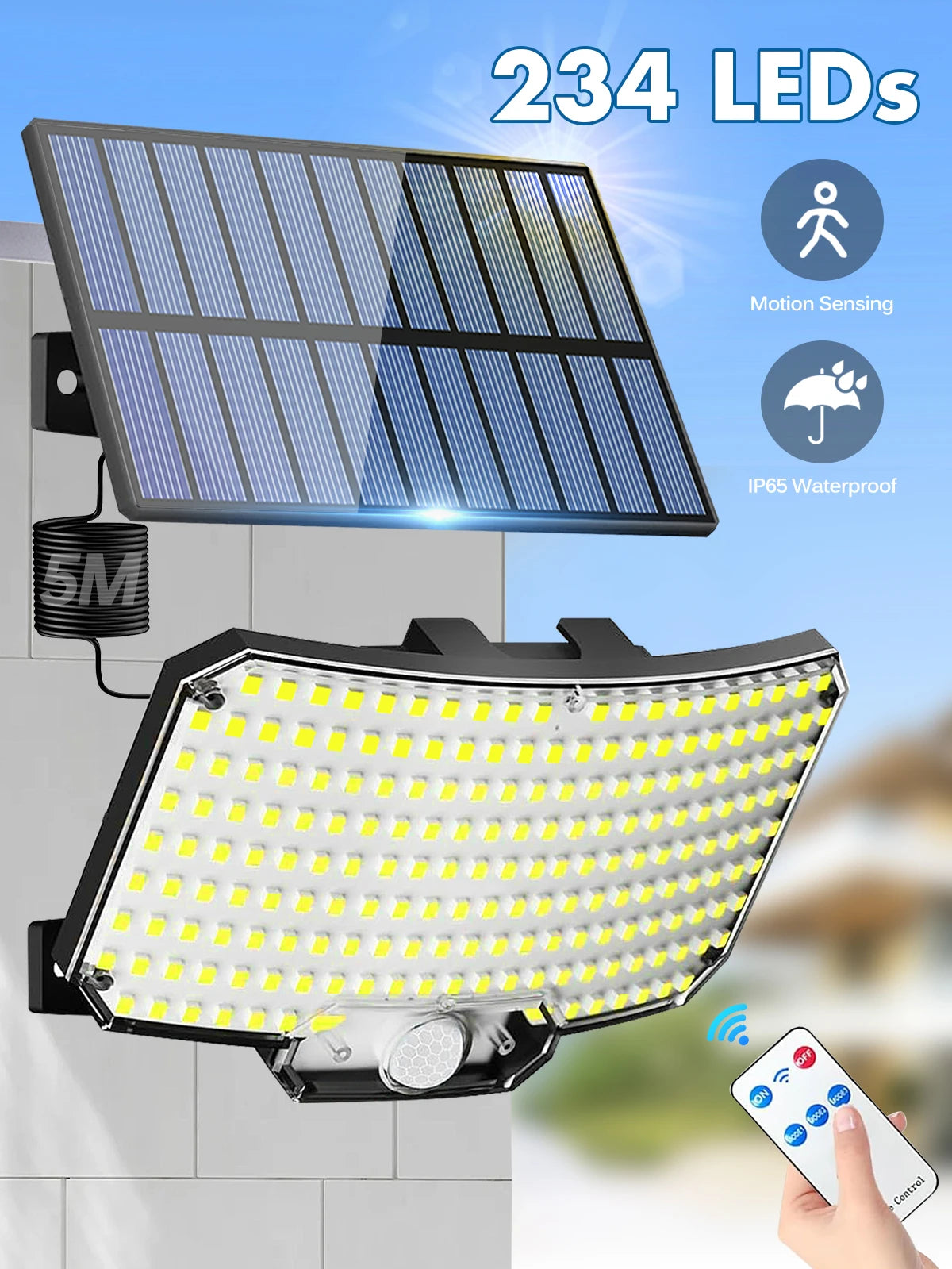 234 LED Split Solar Flood Light with Remote
