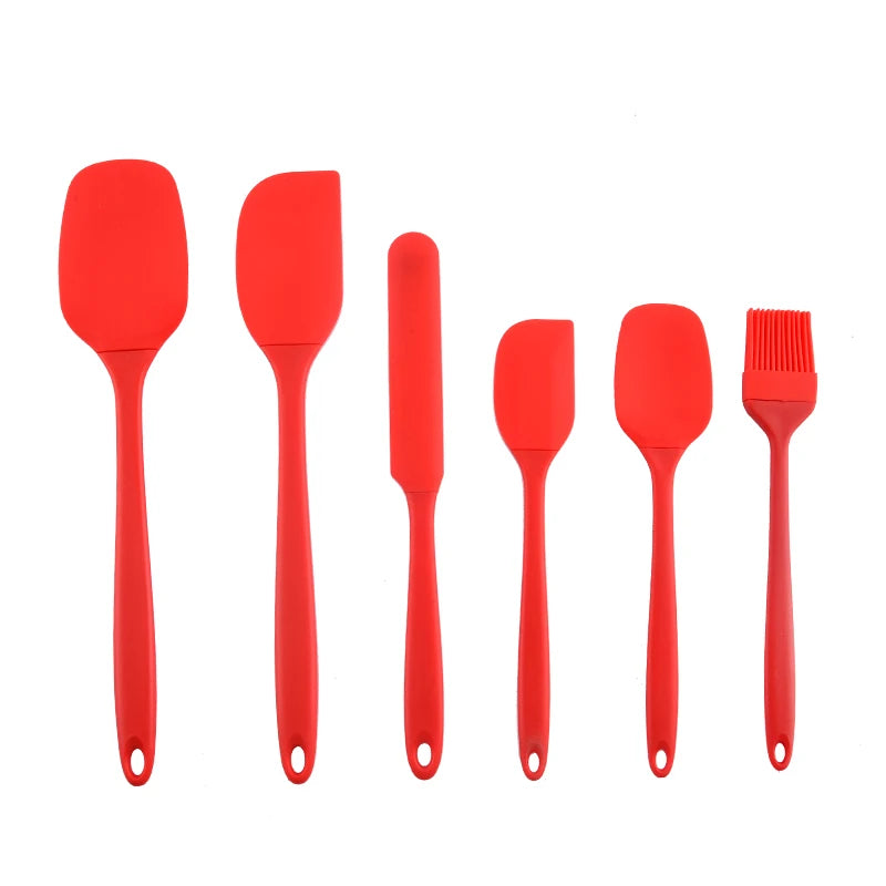 6-Piece Silicone Baking Utensil Set - Heat Resistant Non-Stick Spatula & Rubber Scraper Set for Cooking & Baking