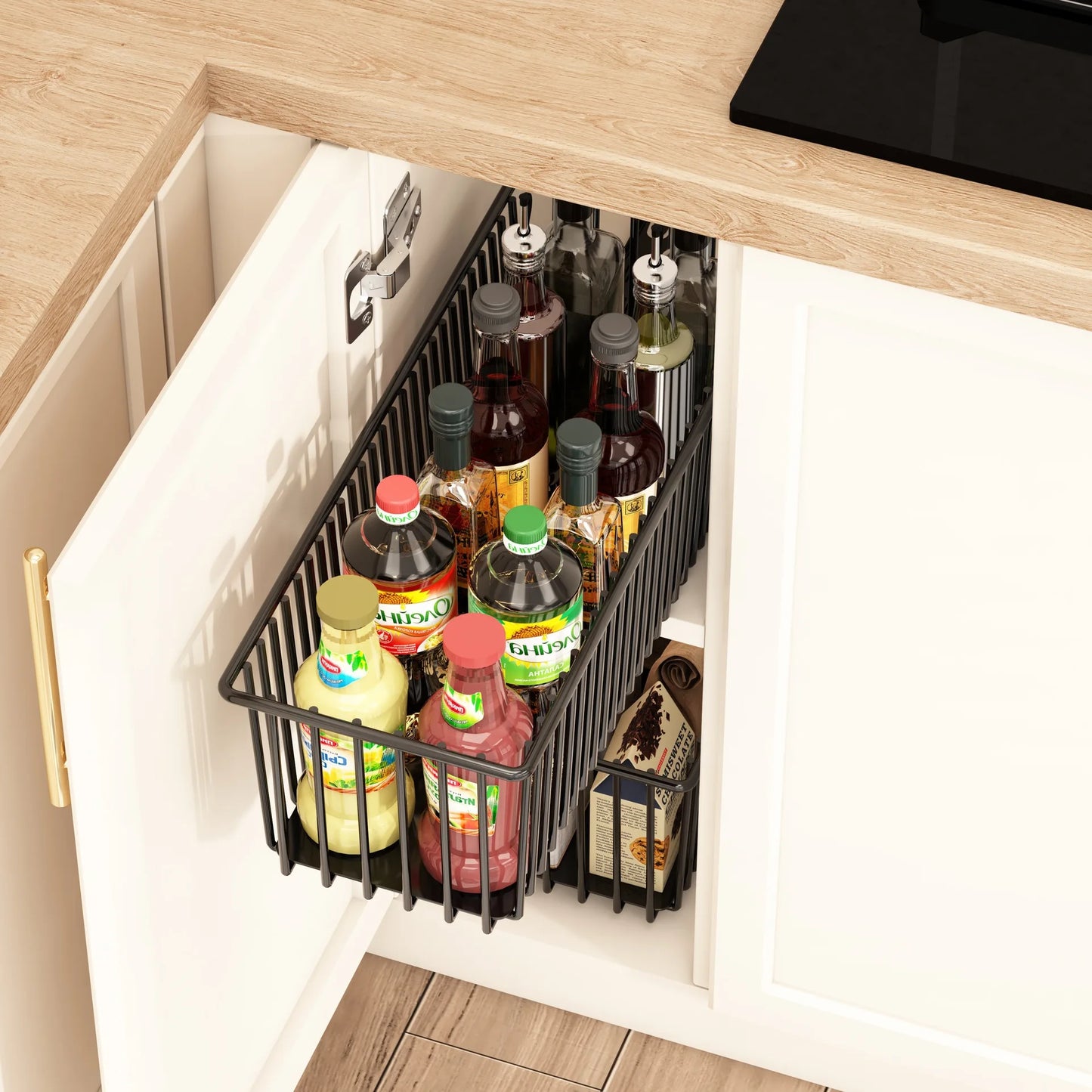 Heavy-Duty Carbon Steel Pull Out Cabinet Organizer