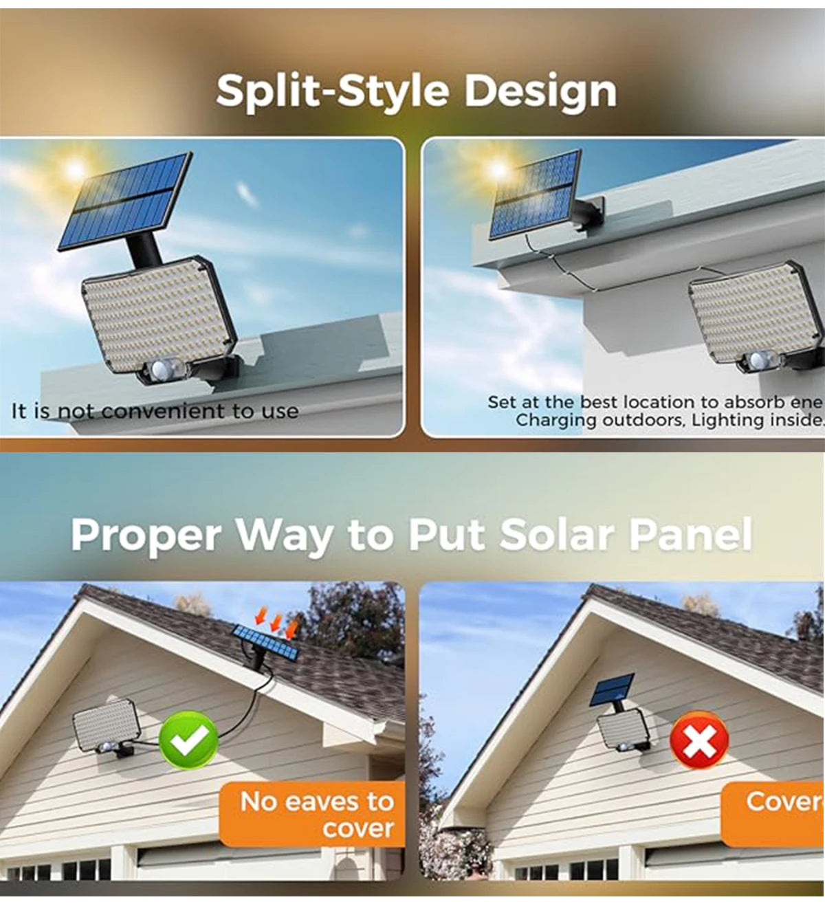 234 LED Split Solar Flood Light with Remote