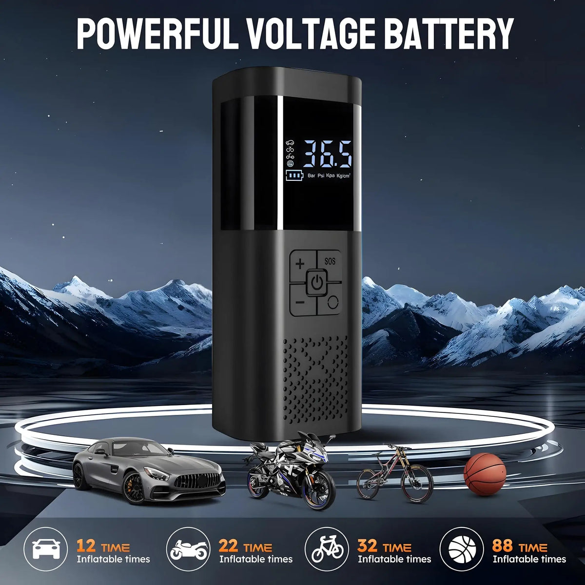 Portable Tire Inflator 150 PSI – Cordless Air Pump for Cars, Bikes & Motorcycles