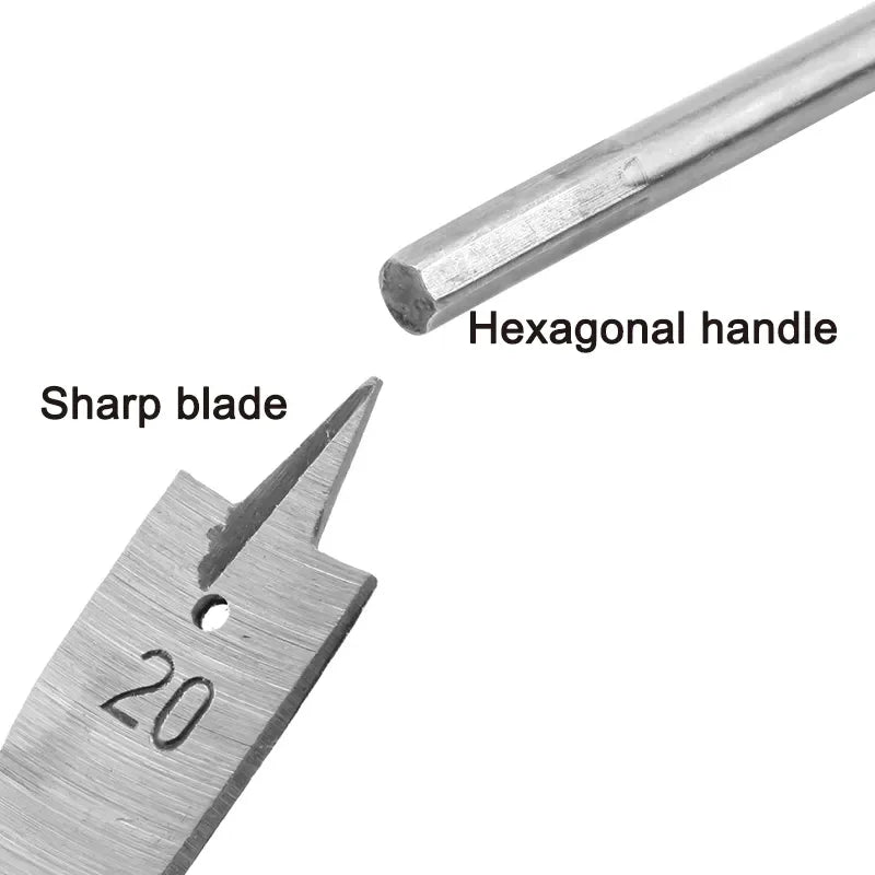 6-Piece Woodworking Spade Drill Bit Set