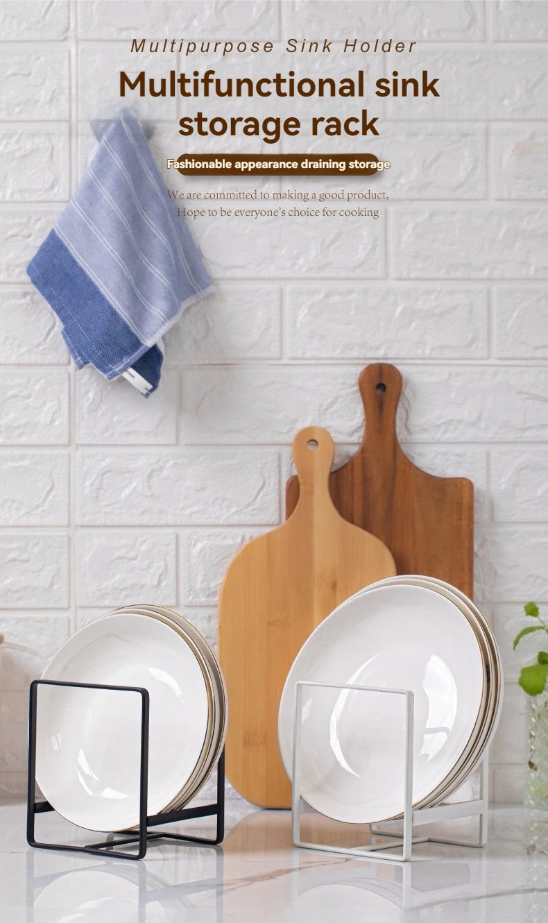 Heavy-Duty Metal Cabinet Plate Organizer Rack