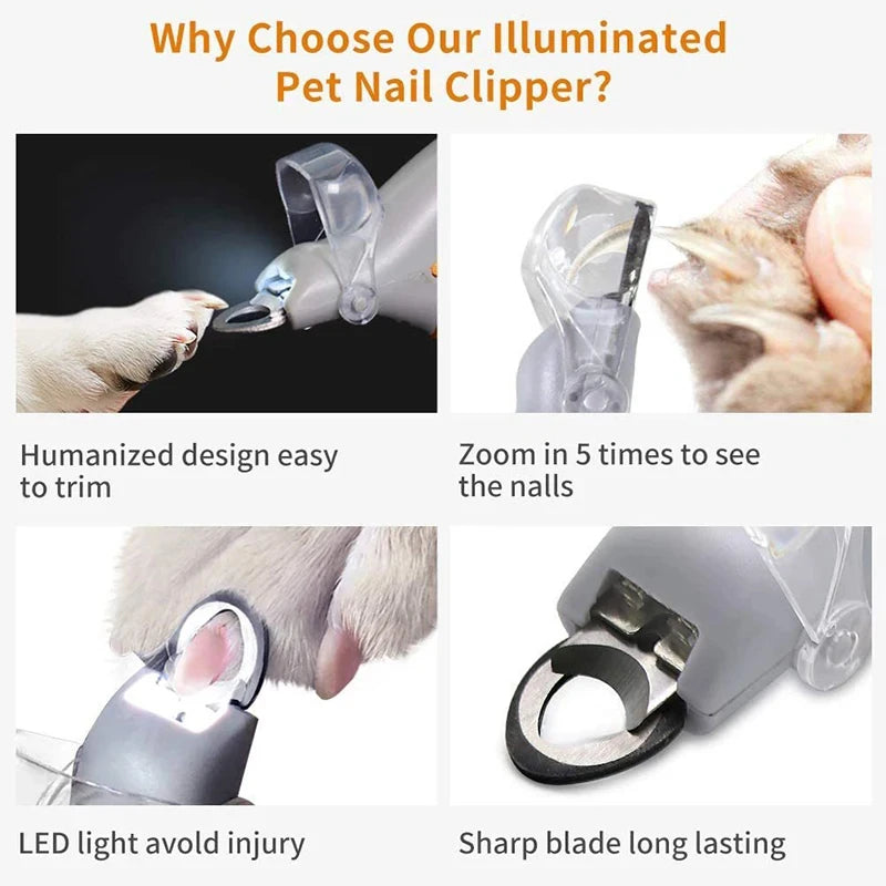 Professional LED Pet Nail Clippers & Claw Trimmer